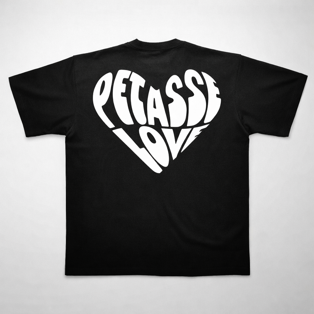 T-Shirt Petasse Love Noir