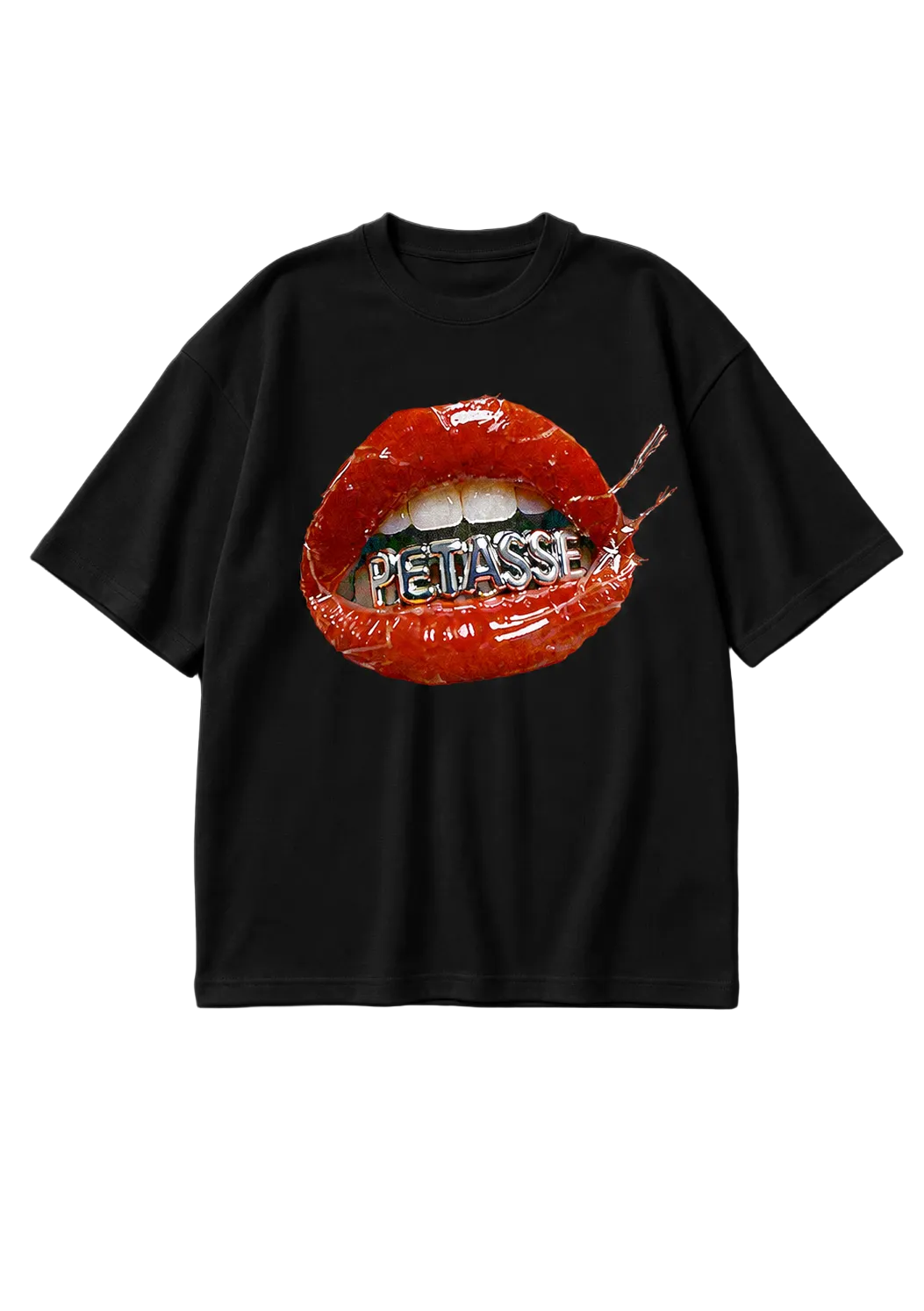 T-SHIRT OVERSIZE PETASSE GRILLZ NOIR