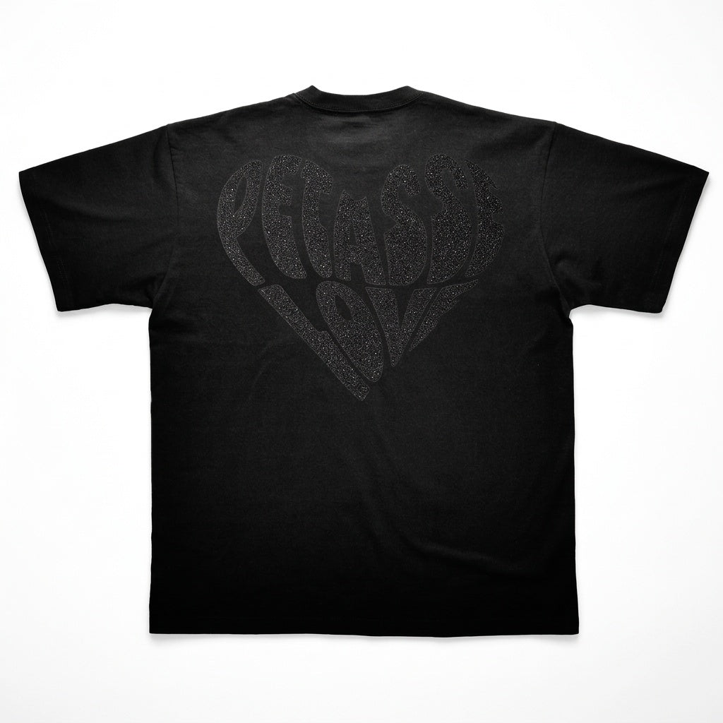 T-Shirt Petasse Love Noir Paillette