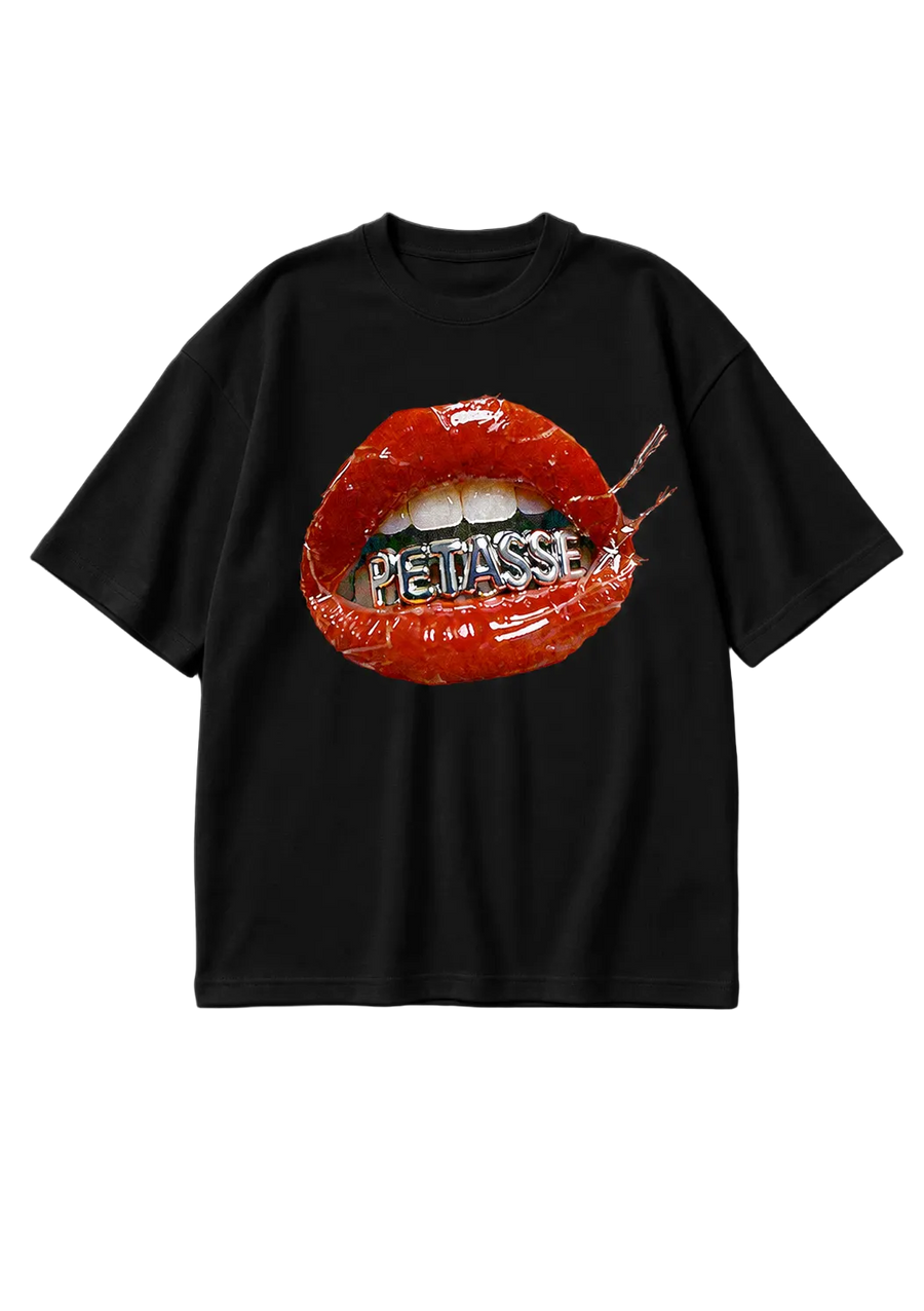 T-SHIRT OVERSIZE PETASSE GRILLZ NOIR