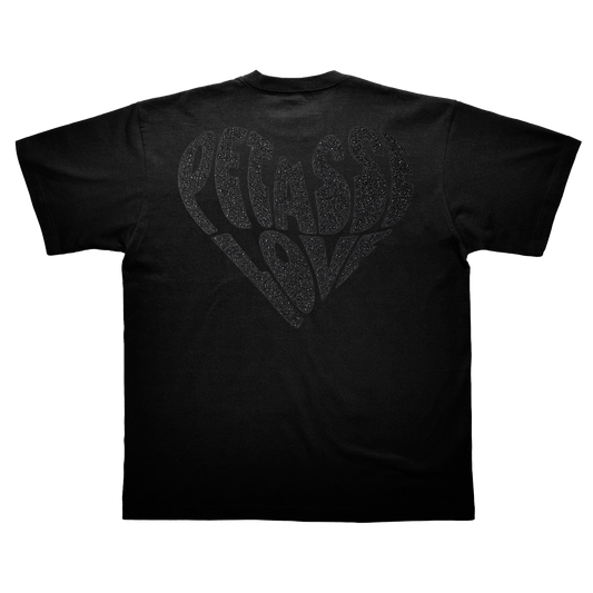 T-Shirt Petasse Love Noir Paillette