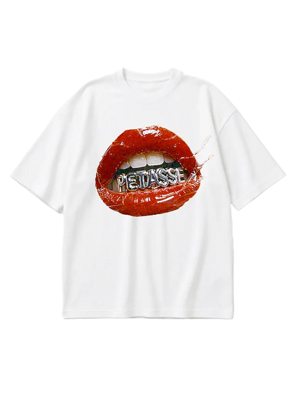 T-SHIRT OVERSIZE PETASSE — BOUCHE